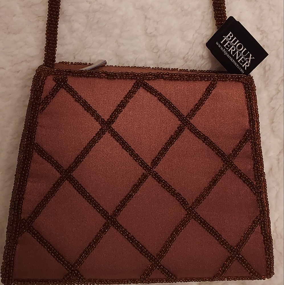 Satin beaded purse